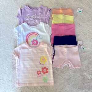 NWT Garanimals infant size 0-3 months Tshirts and shorts bundle